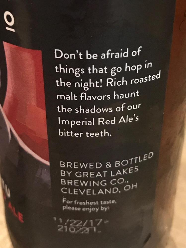 photo by THE ANIMAL-FREE CHEF GREAT LAKES NOSFERATU RED ALE 2